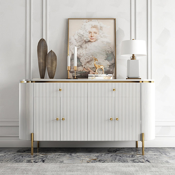 Yelly 1400mm Modern Marble Top Buffet & Sideboard Doors & Drawers & Shelves