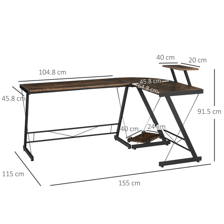 HOMCOM L-Shaped Gaming Desk