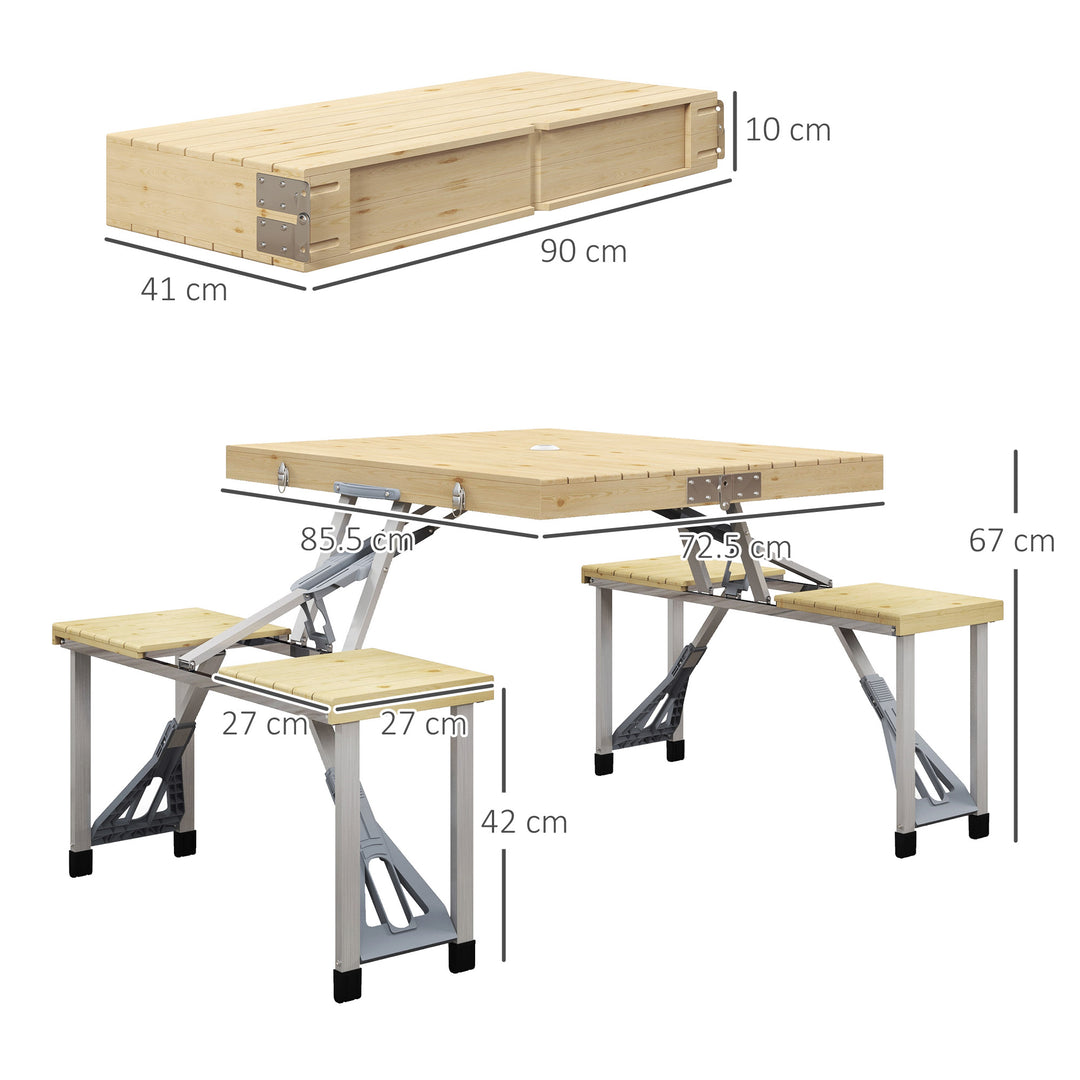 Folding Picnic Table with Aluminium Frame