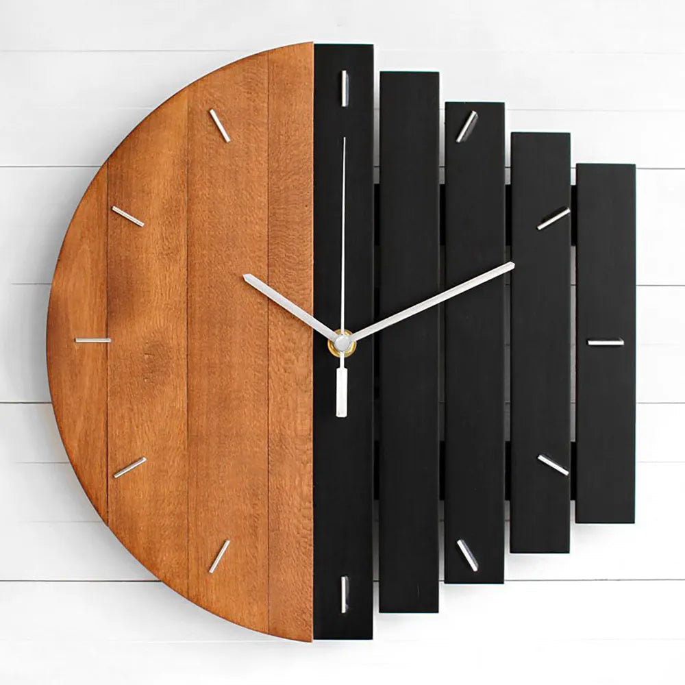 300mm Rustic Abstract Wood Wall Clock For Living Room Home Hanging Artistic Decor Art