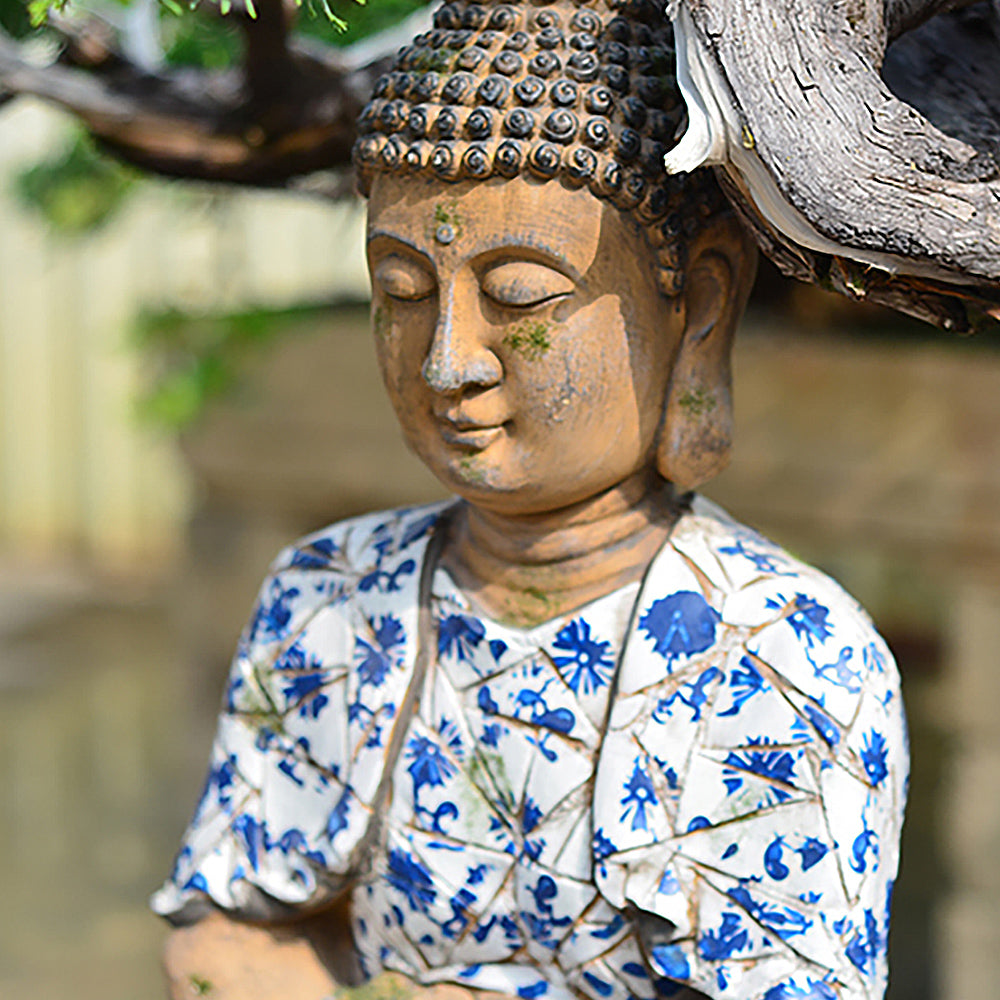 Outdoor Garden Sleeping Buddha Statue Flower Pot Planter Magnesium Oxide Sculpture Decor