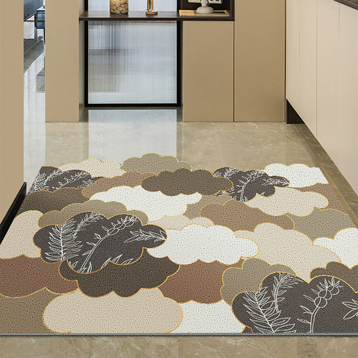 600mm x 900mm Brown Morden Luxury Novelty Non-slip Front Door Mat PVC Entryway Rug