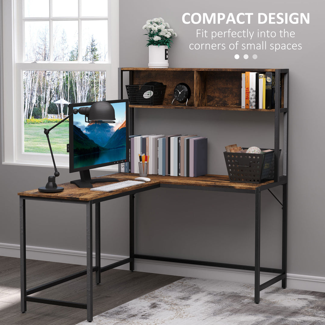 HOMCOM Industrial L-Shaped Desk