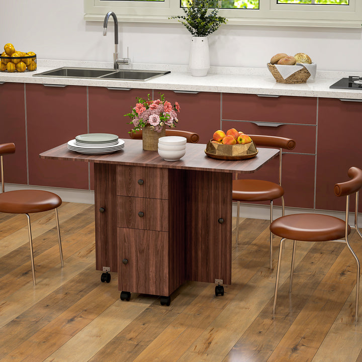 HOMCOM Multi-Storage 6-Person Drop Leaf Table, Brown https://www.awin1.com/pclick.php?p=39402158780&a=1765756&m=17151 Aosom