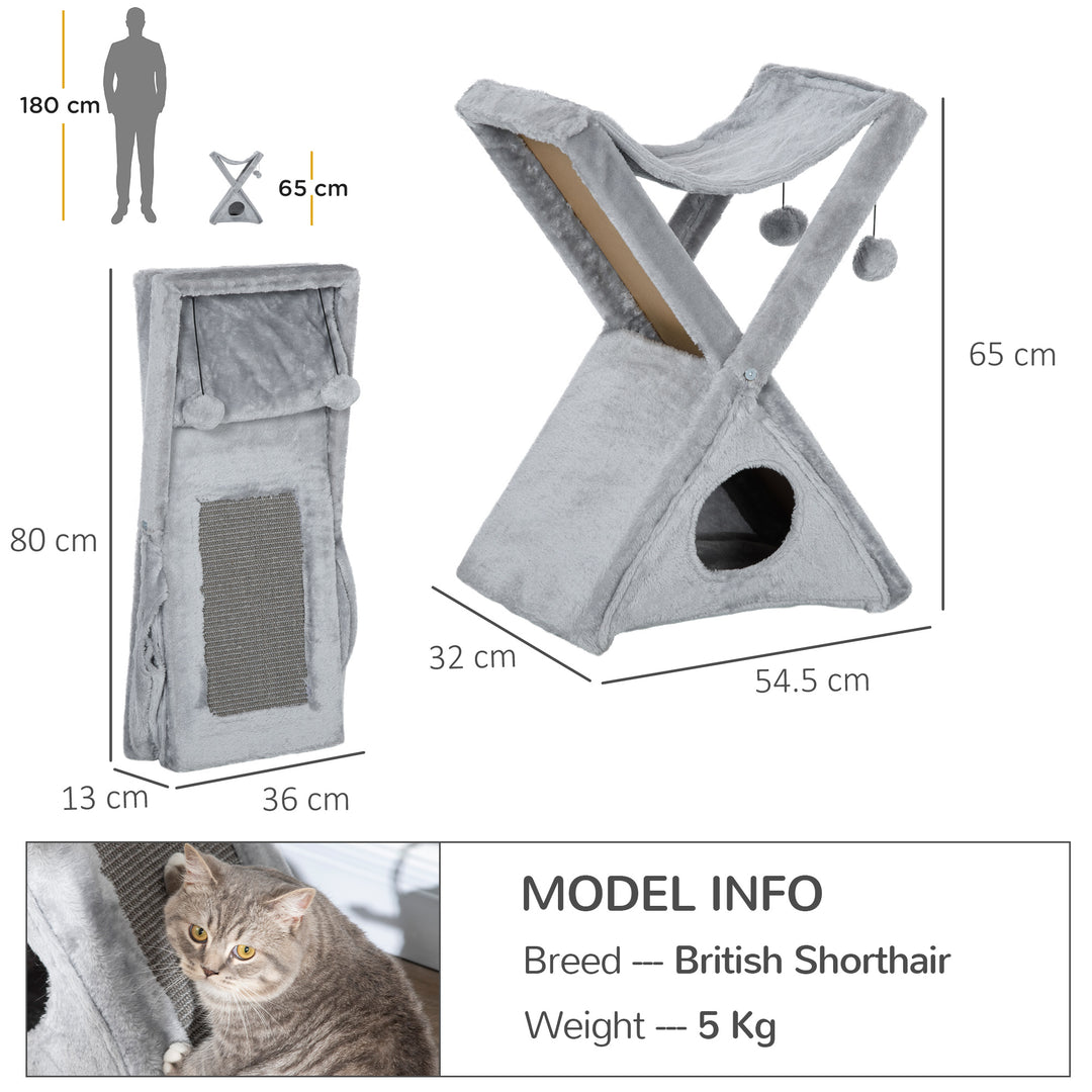 Compact Cat Activity Tree: 2-Level Kitten Centre with Scratching Post