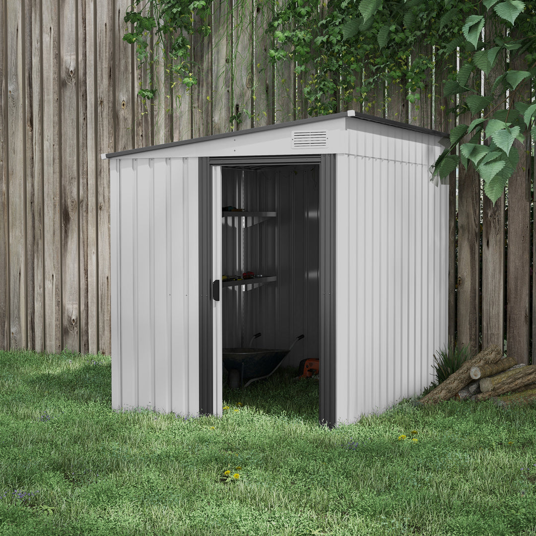 5 x 7FT Galvanised Metal Shed with Foundation