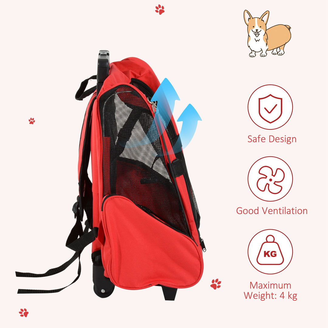 Pet Backpack Trolley: Telescopic Handle Carrier for Furry Friends on the Go