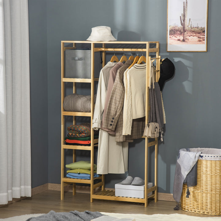 HOMCOM Bamboo Garment Rack