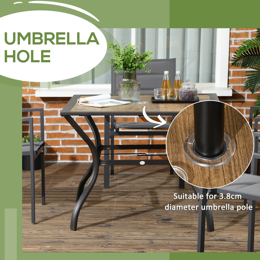 Outdoor Dining Table with Parasol Hole