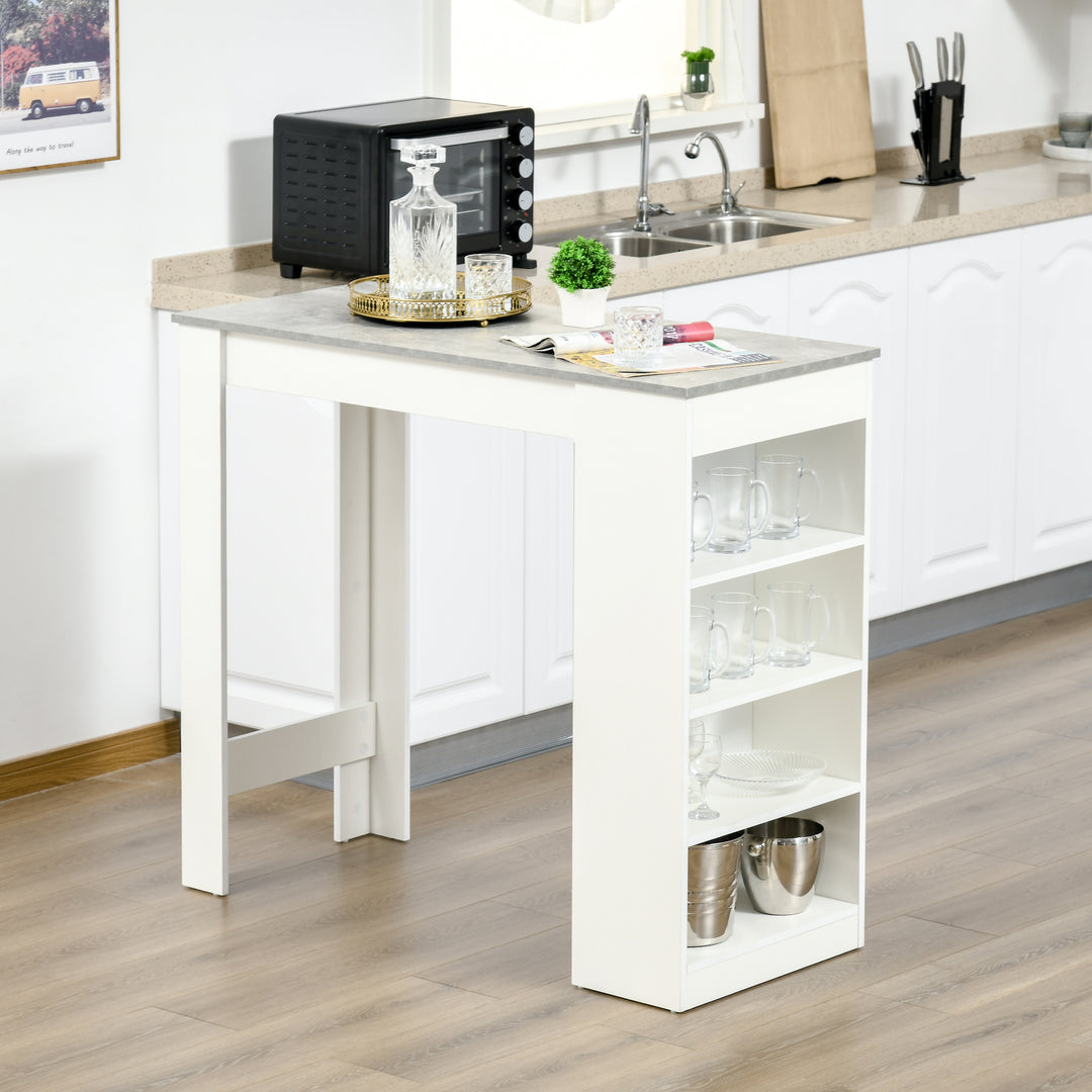 HOMCOM Bar Table with 4-Tier Storage Shelf