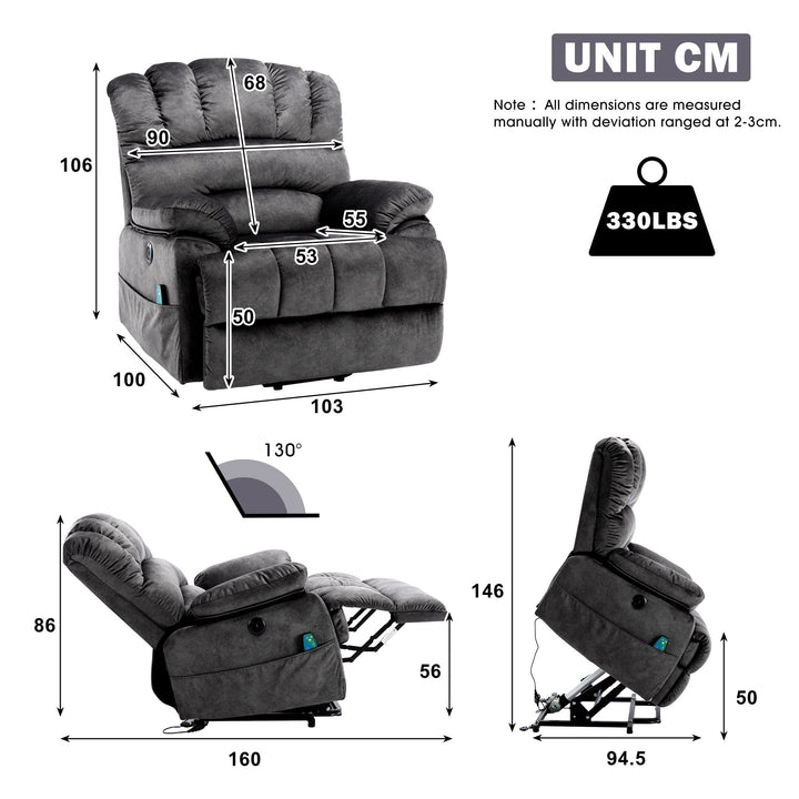 Electric Power Lift Recliner Chair with Heating Massage Points