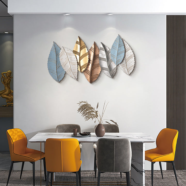 3D Modern Creative Leaves Wall Decor Metal Overlapping Accents