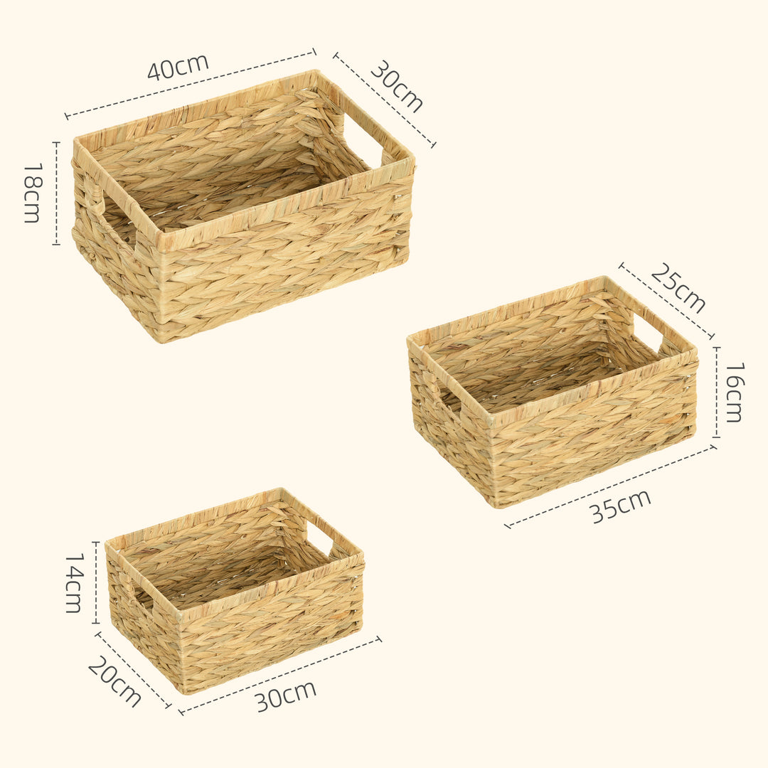 Set of 3 Wicker Storage Baskets