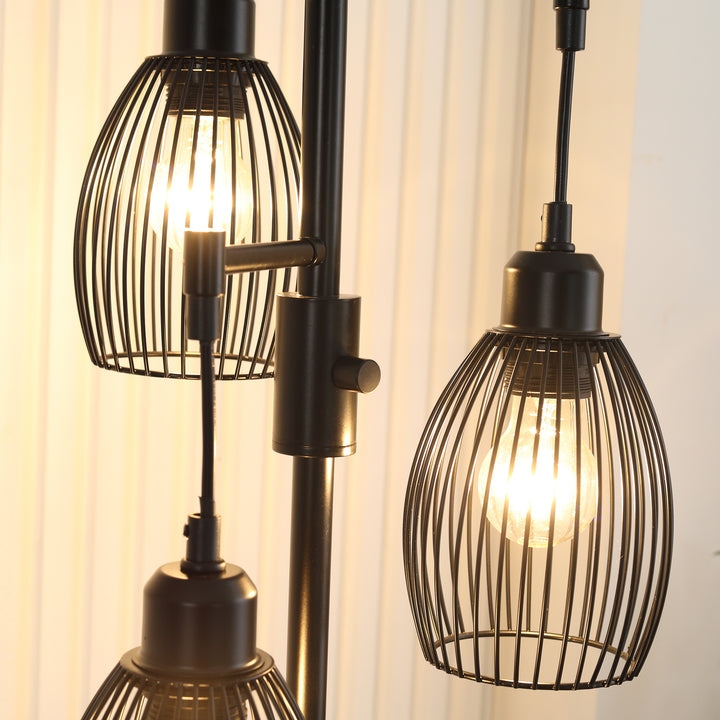 Industrial Floor Lights with Metal lampshades