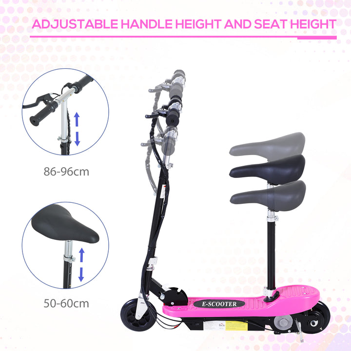 Outdoor Ride On Powered Scooter for kids Sporting Toy 120W Motor Bike 2 x 12V Battery - Pink