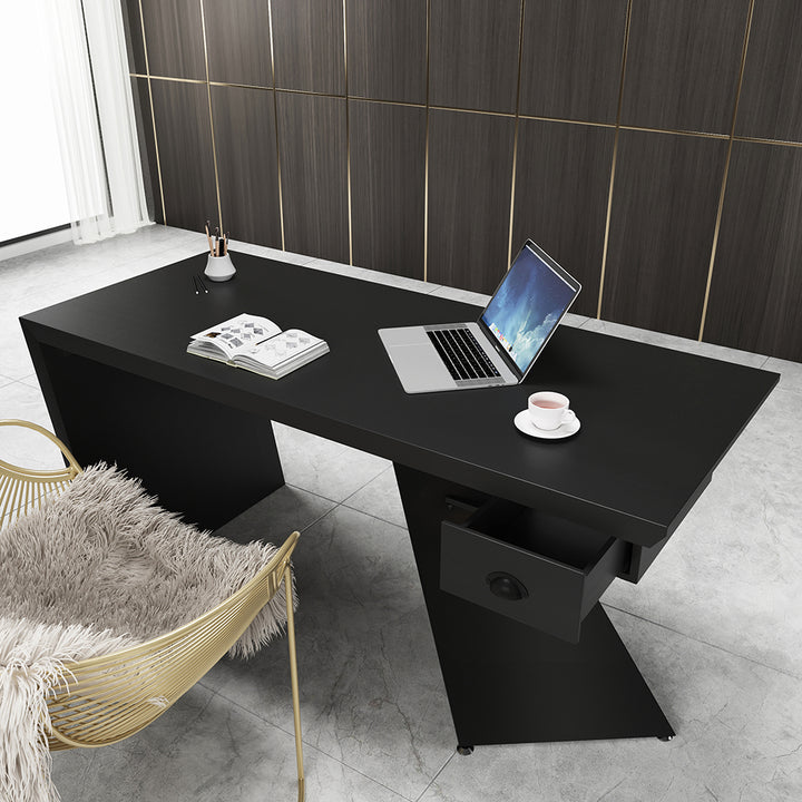 Cabstract Modern Black Office Desk Writing Desk with Drawer Computer Desk (1800mm)