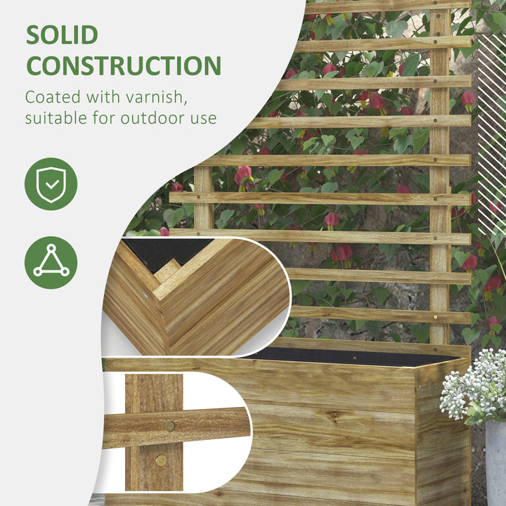 Wooden Garden Raised Bed with Trellis