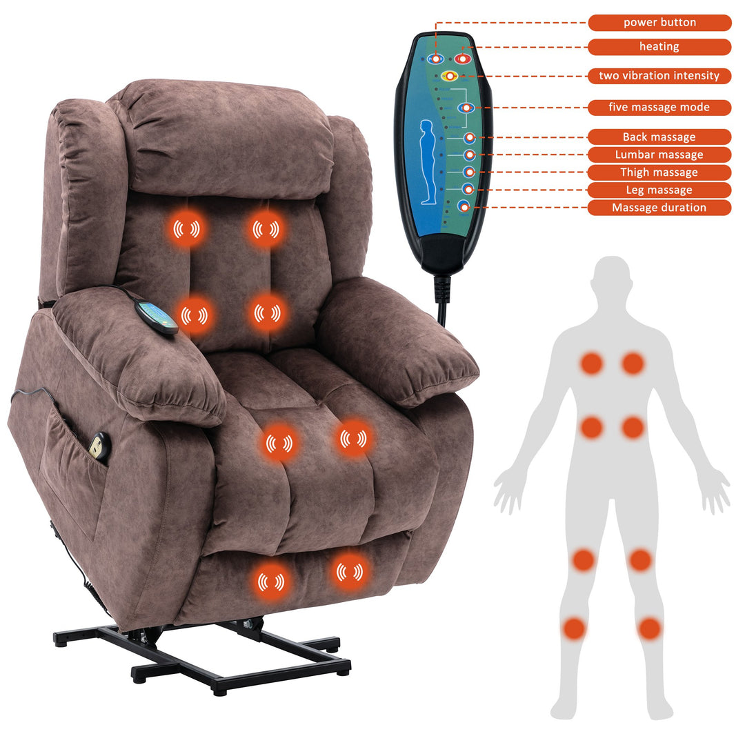 Power Lift Recliner Massage Chair with Heat and Vibration