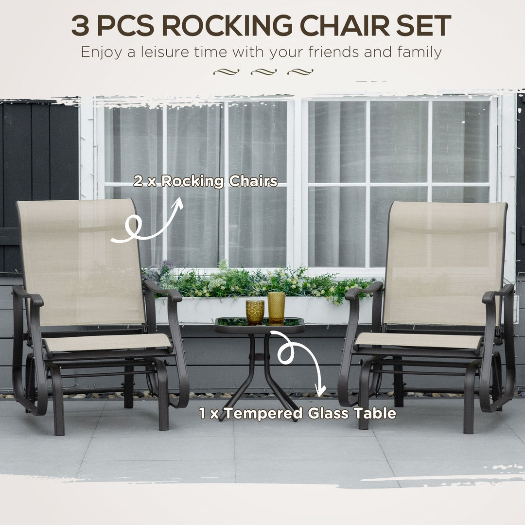 Set of 3 Gliding Chair & Tea Table Set