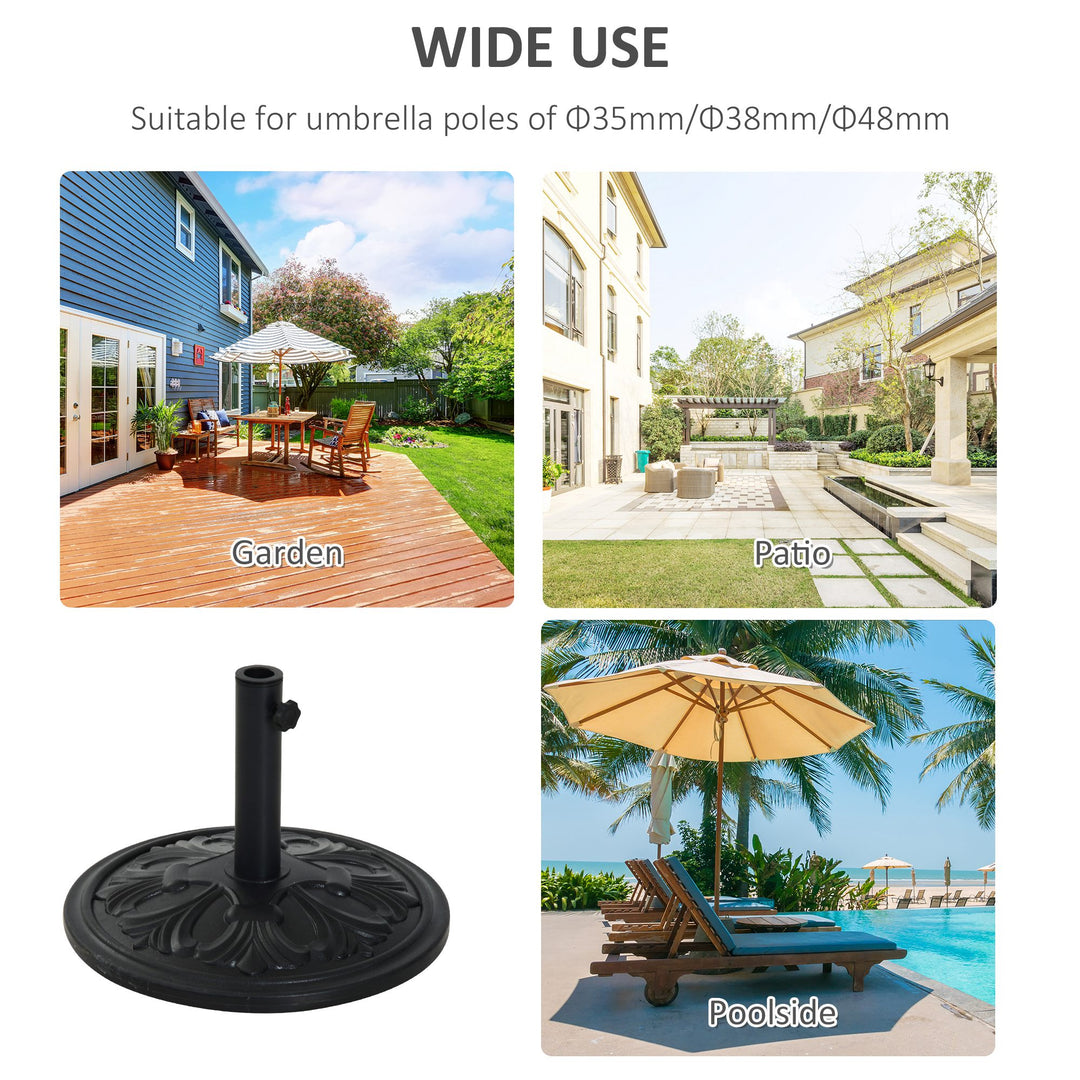 Round Parasol Base Heavy Duty Cement Stand Umbrella Holder Garden