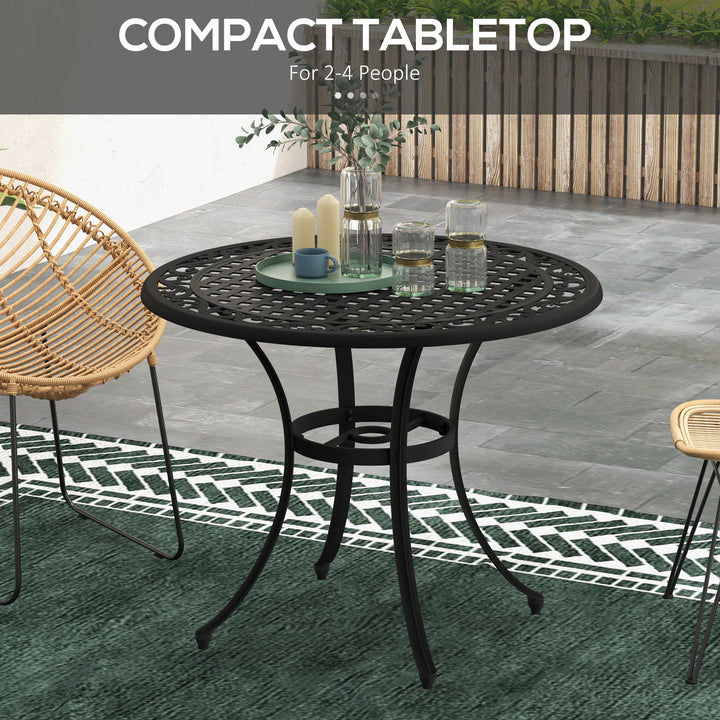 Round Garden Table with Parasol Hole