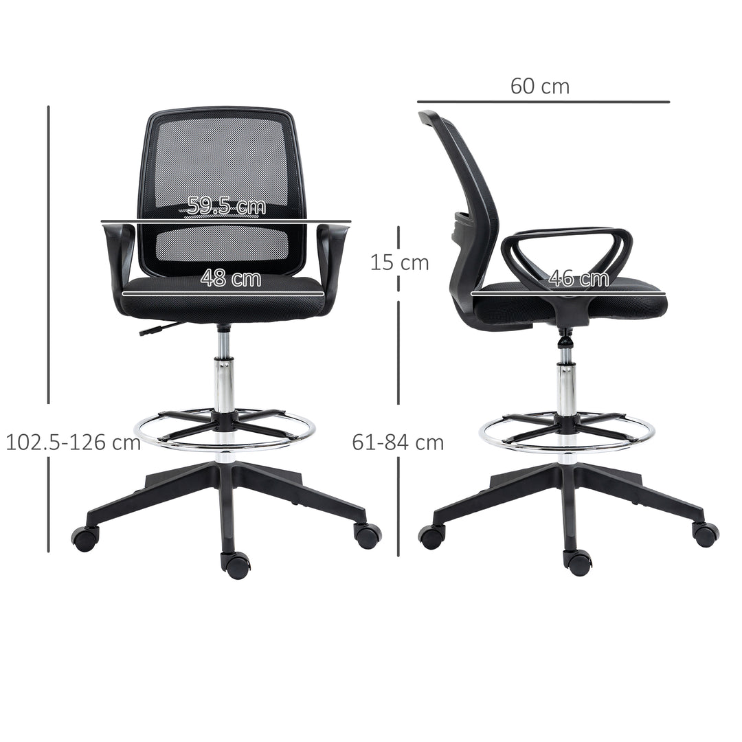 Vinsetto Ergonomic Draughtsman Chairs, Set of 5