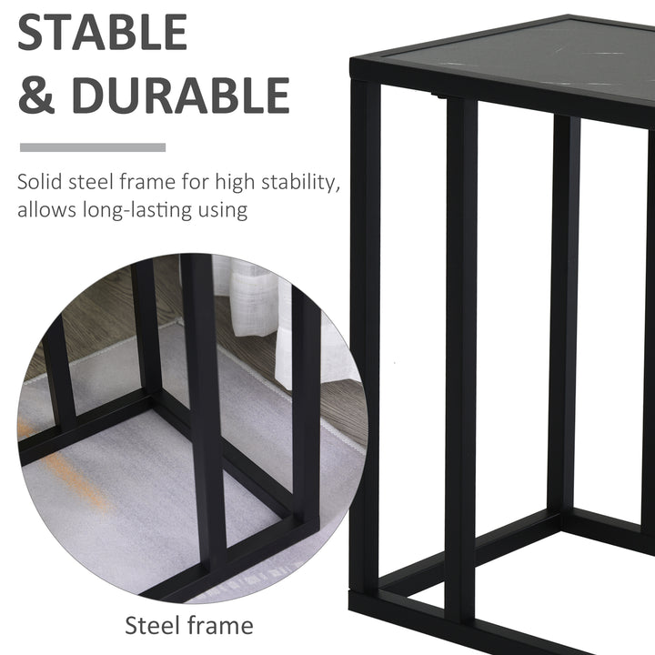 HOMCOM Space-Saving C Shape Side Table