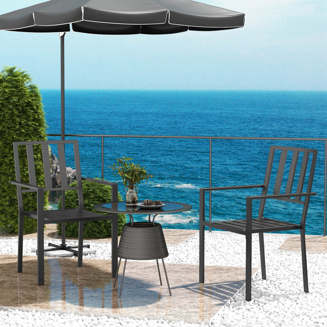 Metal Slatted Dining Chairs: Durable