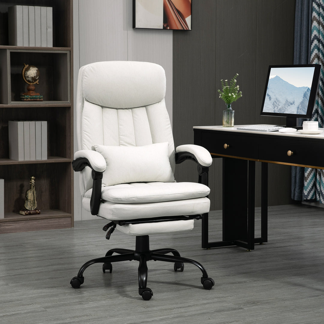 Vinsetto Vibration Massage Office Chair, Cream White