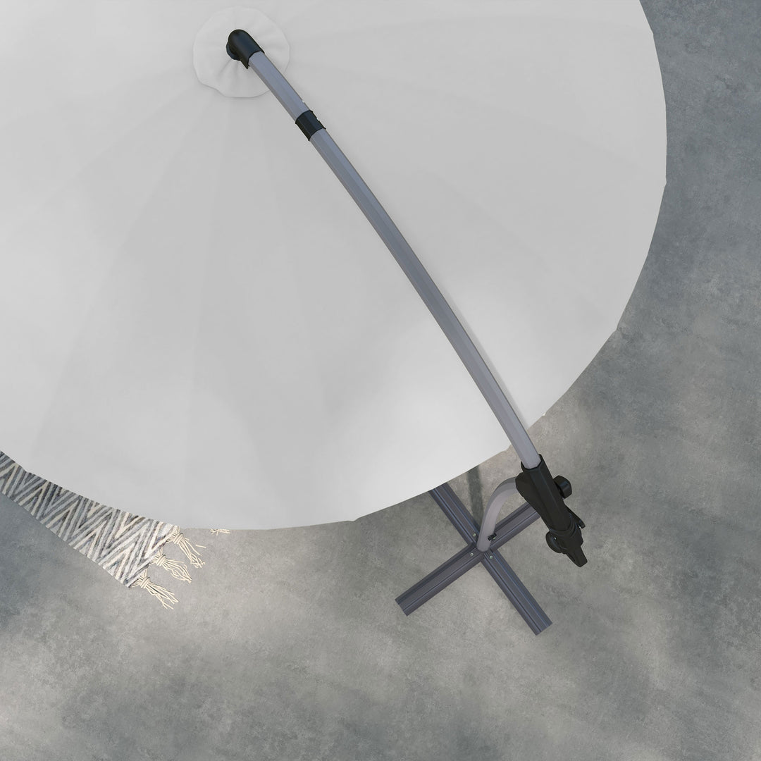 Waterproof Cantilever Parasol: 2.7m UV-Protective Shade with Sturdy Cross Base