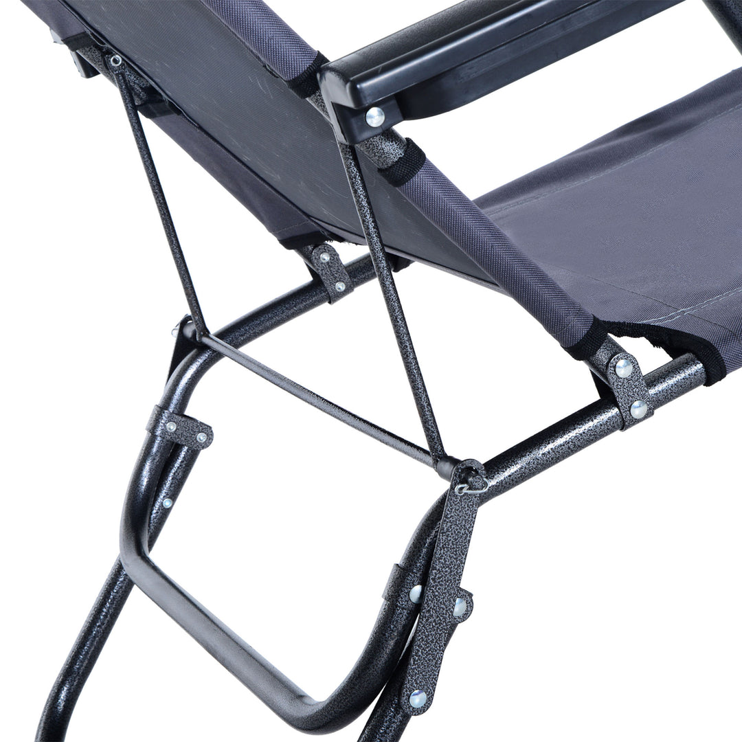 2 Pieces Foldable Sun Loungers with Adjustable Back