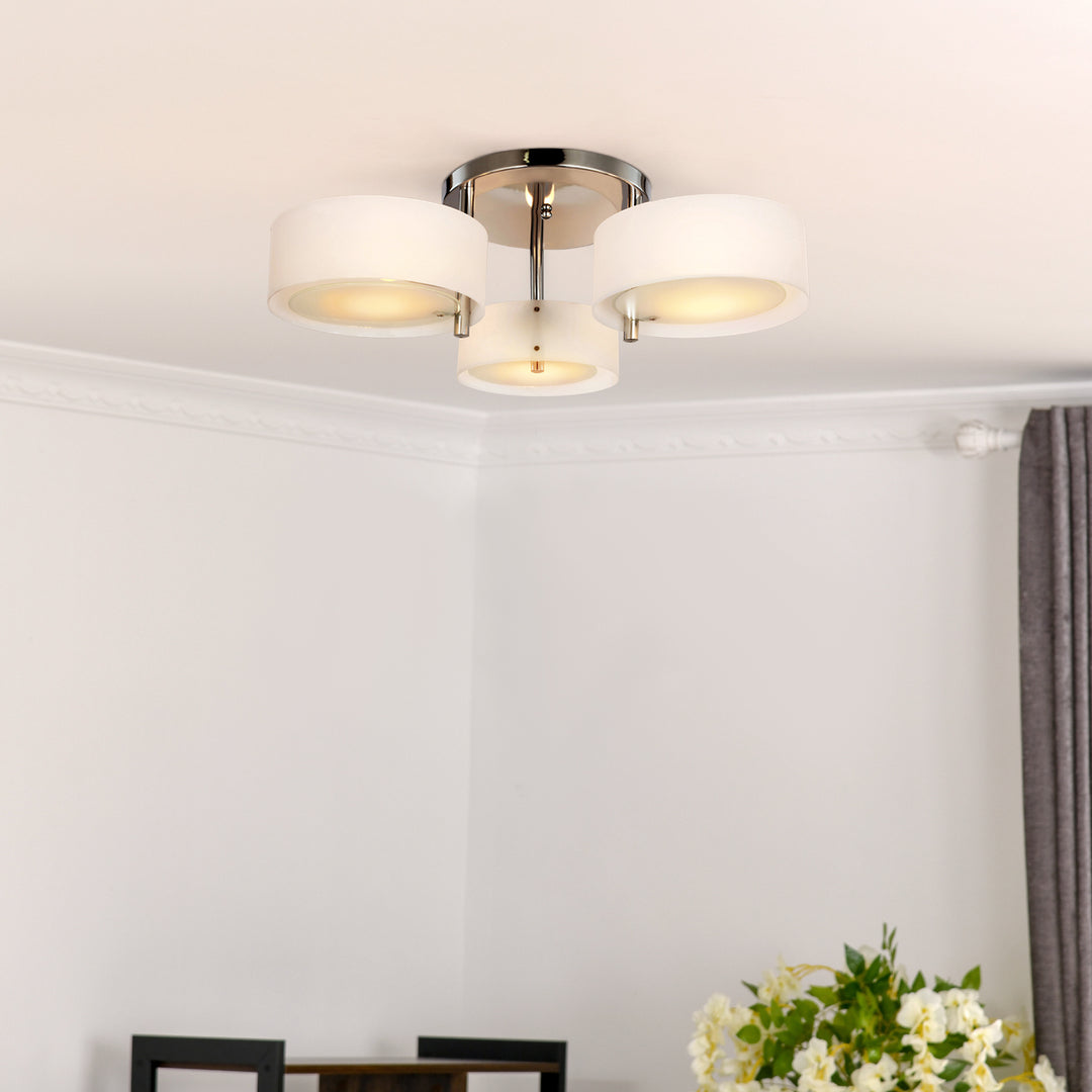 Ceiling Light Fixture Modern Style 3-Light Flush Mount Hanging Lamp