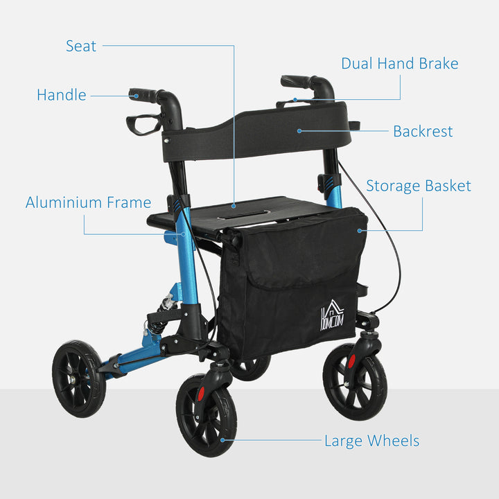 Folding Rollator Walker with Seat