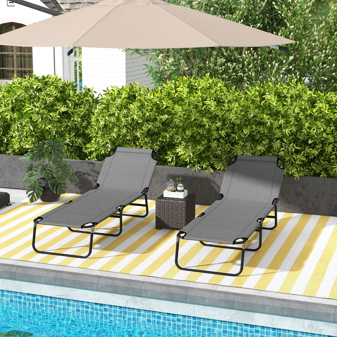 Patio Sun Lounger with 5-Position Adjustable Backrest