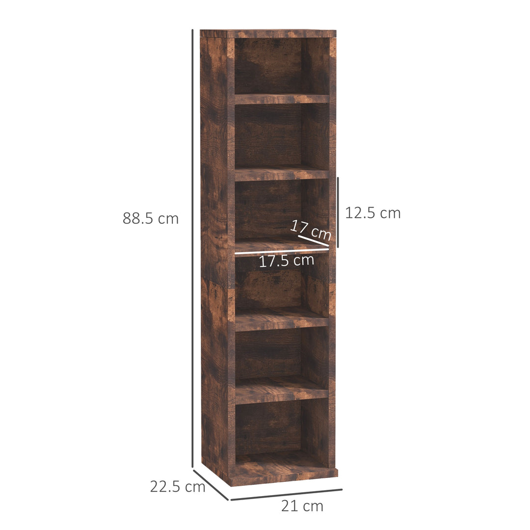 CD Media Display Shelf Unit Tower Rack with Adjustable Shelves