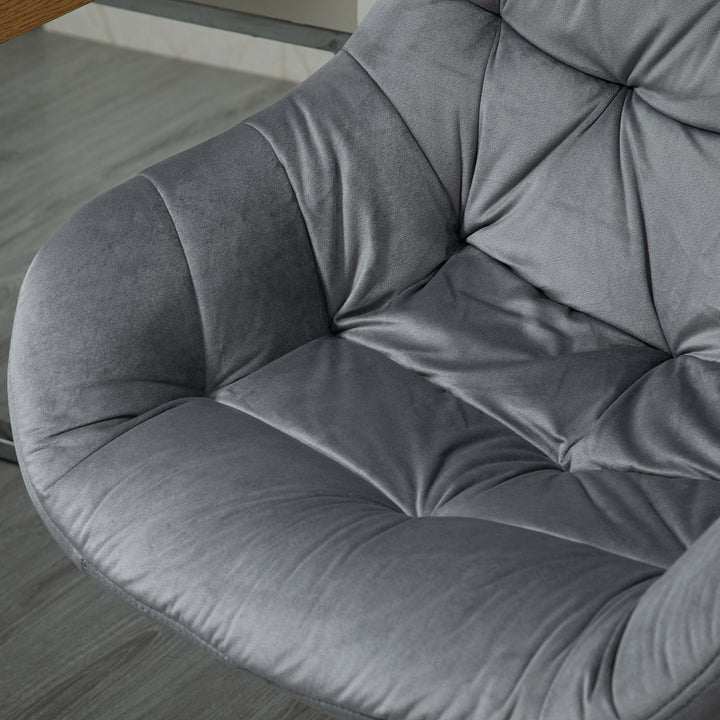 Vinsetto Velvet Swivel Chair, Dark Grey