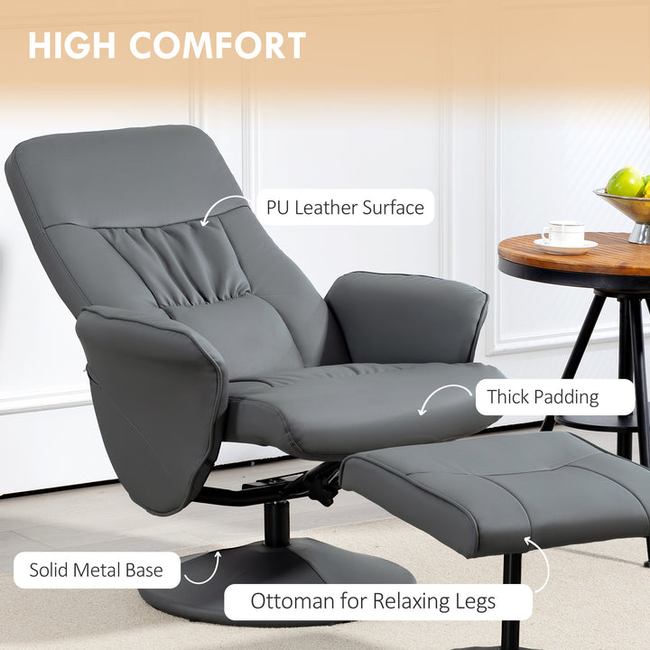 Swivel Recliner Chair with Footstool