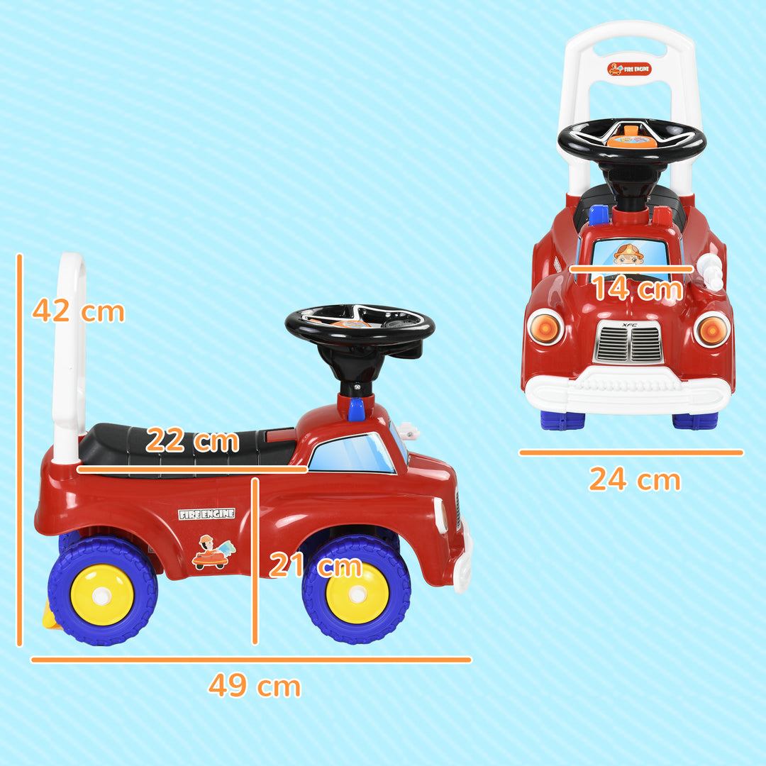 Ride On Fire Truck Foot to Floor Design with Under Seat Storage