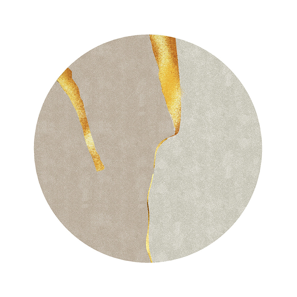 2150mm x 2150mm Circular Modern & Creative & Light Luxury Khaki & Yellow Area Rug