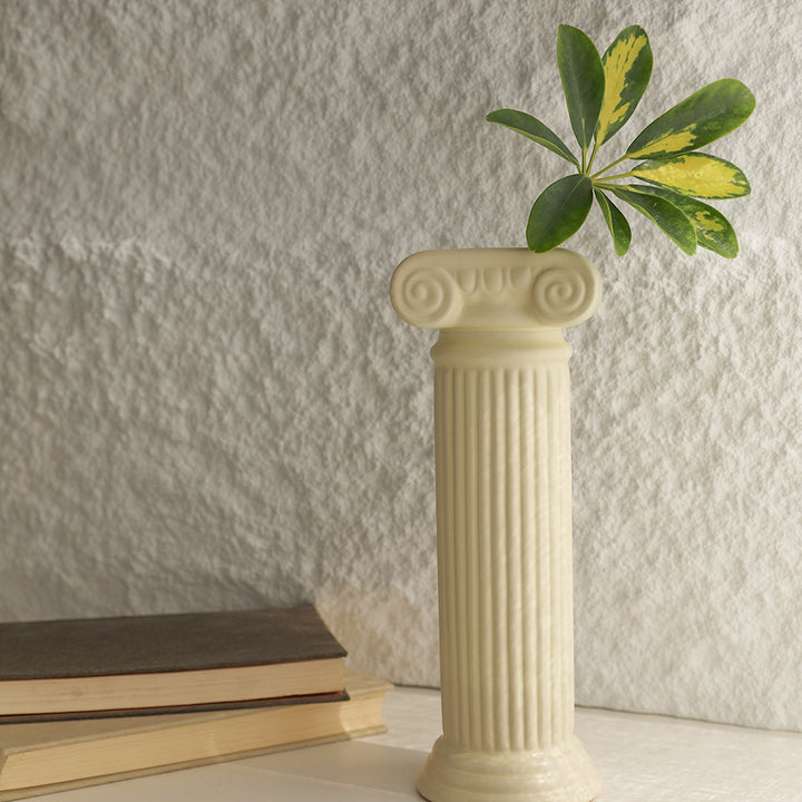 2 Pieces Resin Roman Column Flower Vase Set Home Sculpture Decor Art Living Room Bedroom