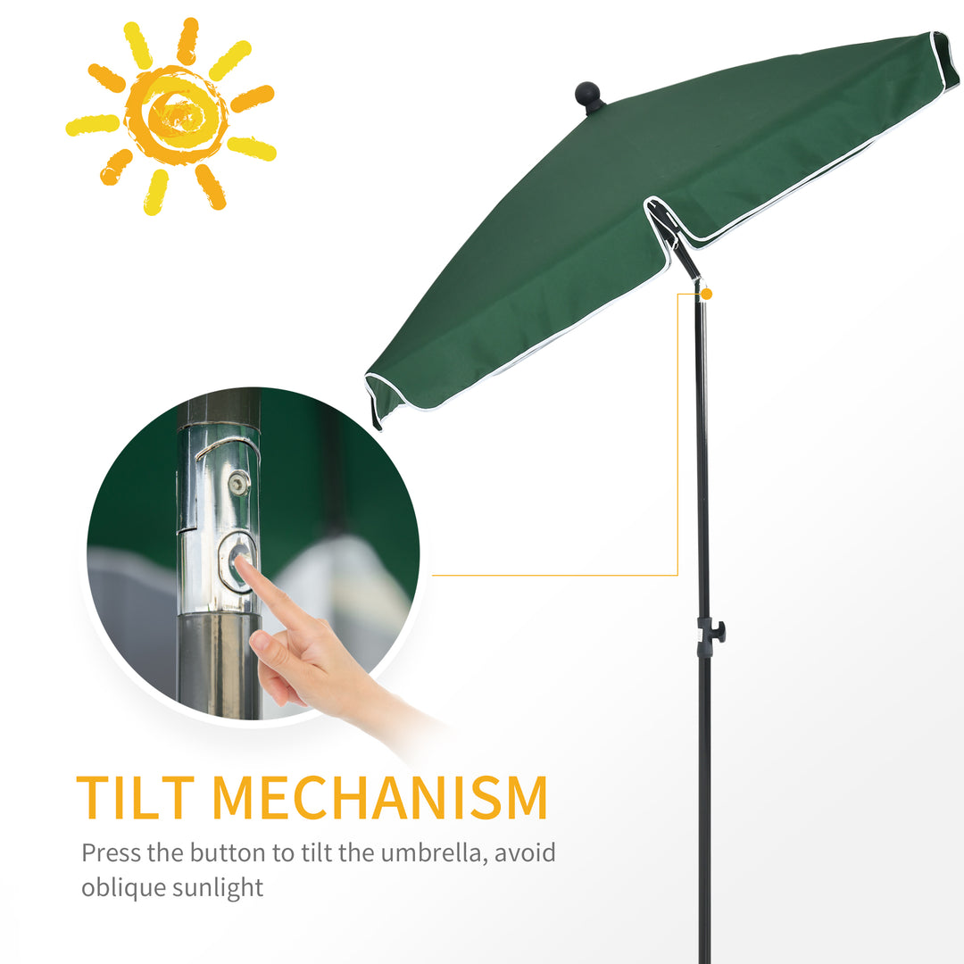 Aluminous Rectangular Parasol: Tilting Patio Sunshade