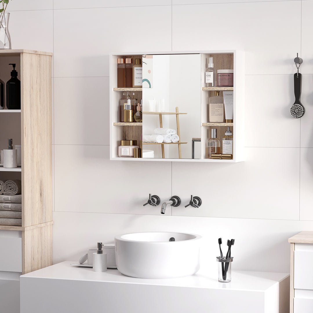 HOMCOM Bathroom Wall Cabinet with Mirror