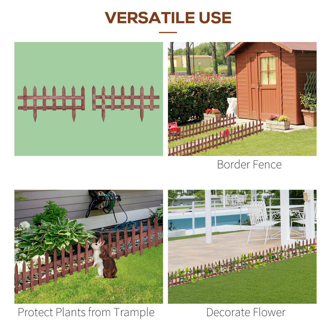 Set of 12 Wooden 60cm Garden Fence Pieces