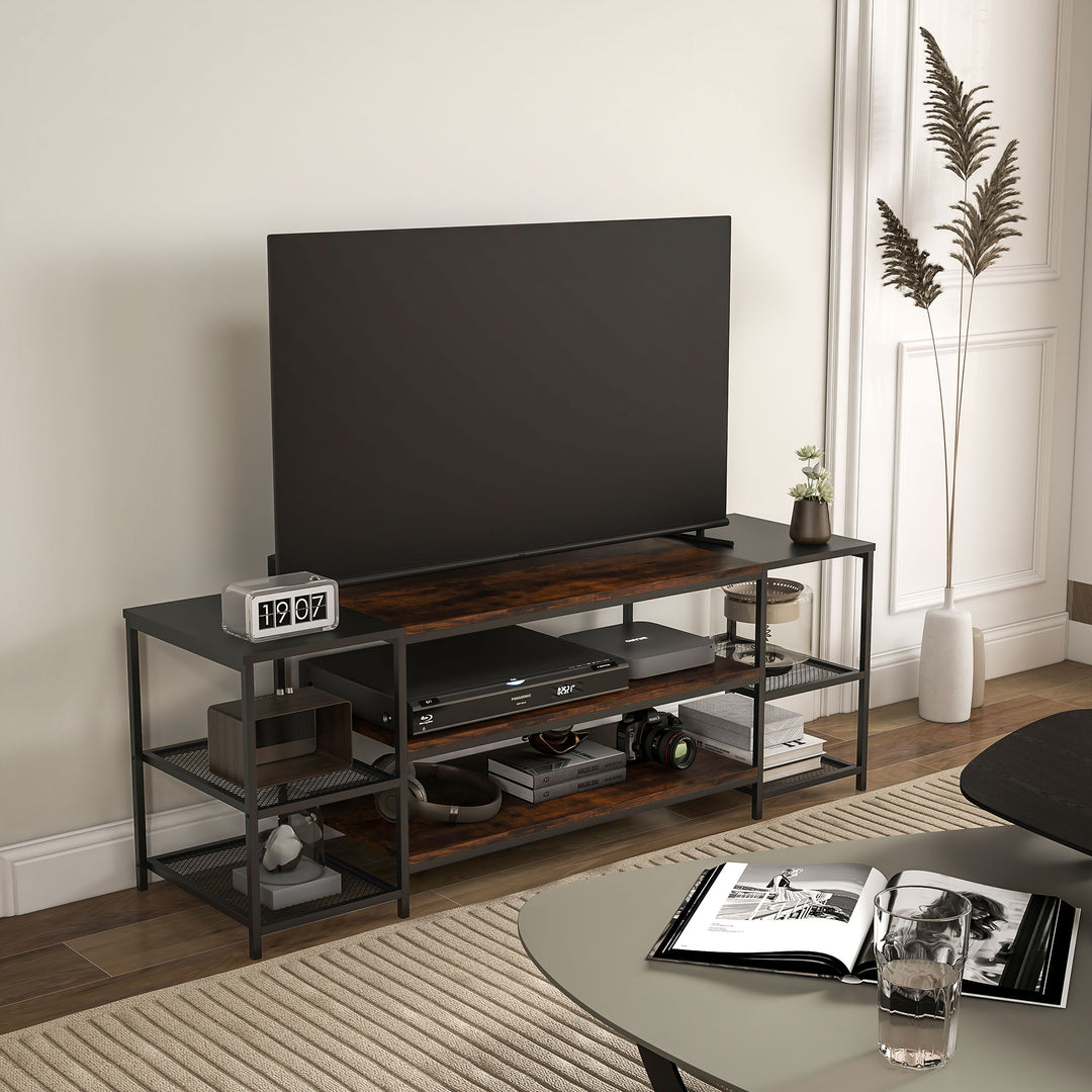 Industrial TV Cabinet: Storage Shelves for 65" TVs