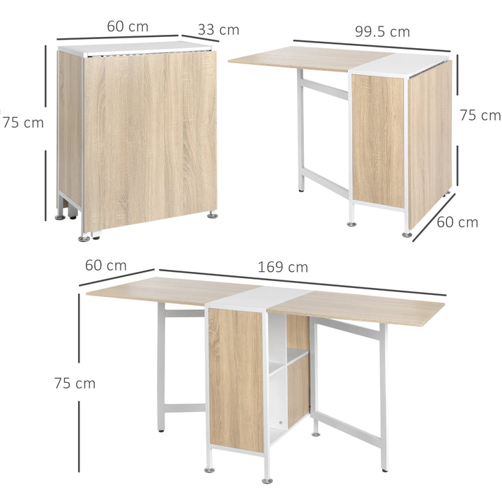 HOMCOM Foldable Dining Table Folding Workstation