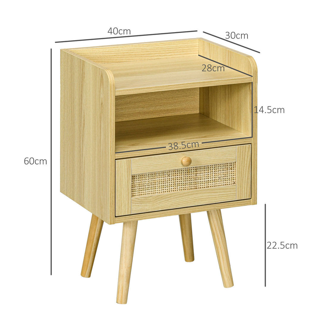 HOMCOM Bedside Table Set of 2