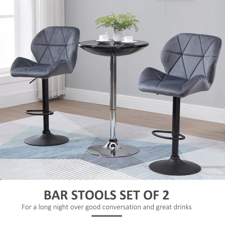 Set of 2 Adjustable Bar stools With Backs