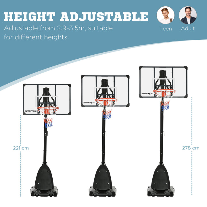 Height Adjustable Basketball Hoop and Stand with Sturdy Backboard and Weighted Base