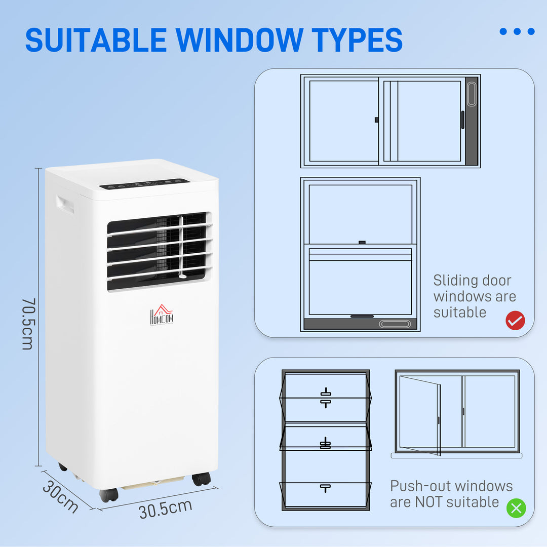 Mobile Air Conditioner White W/ Remote Control Cooling Dehumidifying Ventilating - 557W