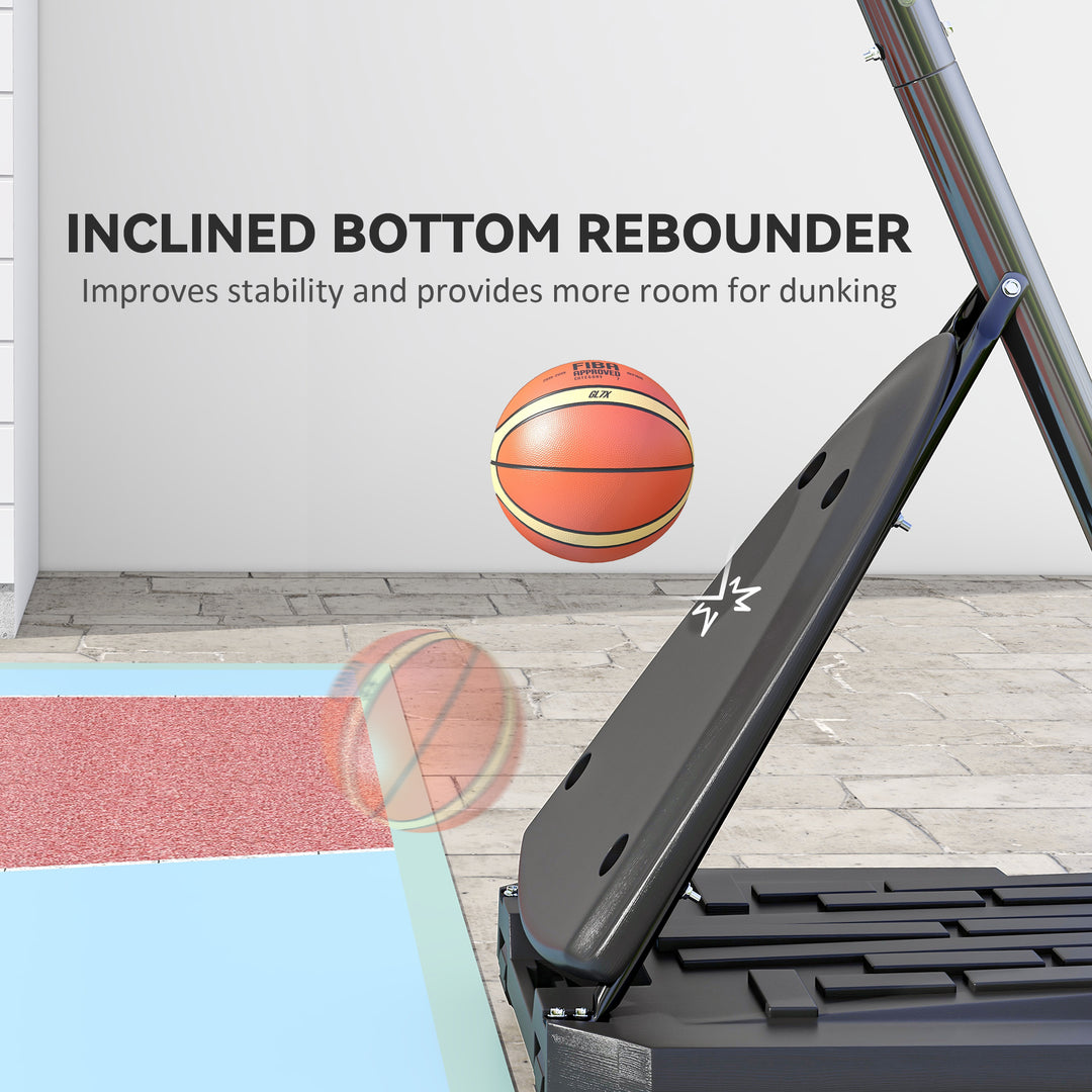 2.4-2.9m Adjustable Basketball Hoop and Stand with Weighted Base